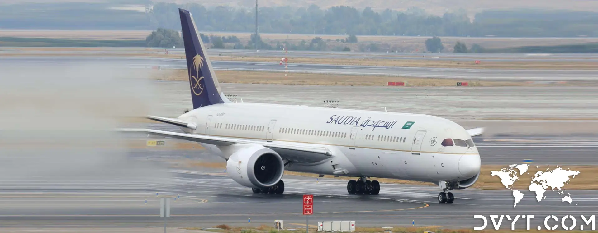 Pesawat Penumpang Saudi Airlines — Ilustrasi Jalur Pengiriman Udara DDP